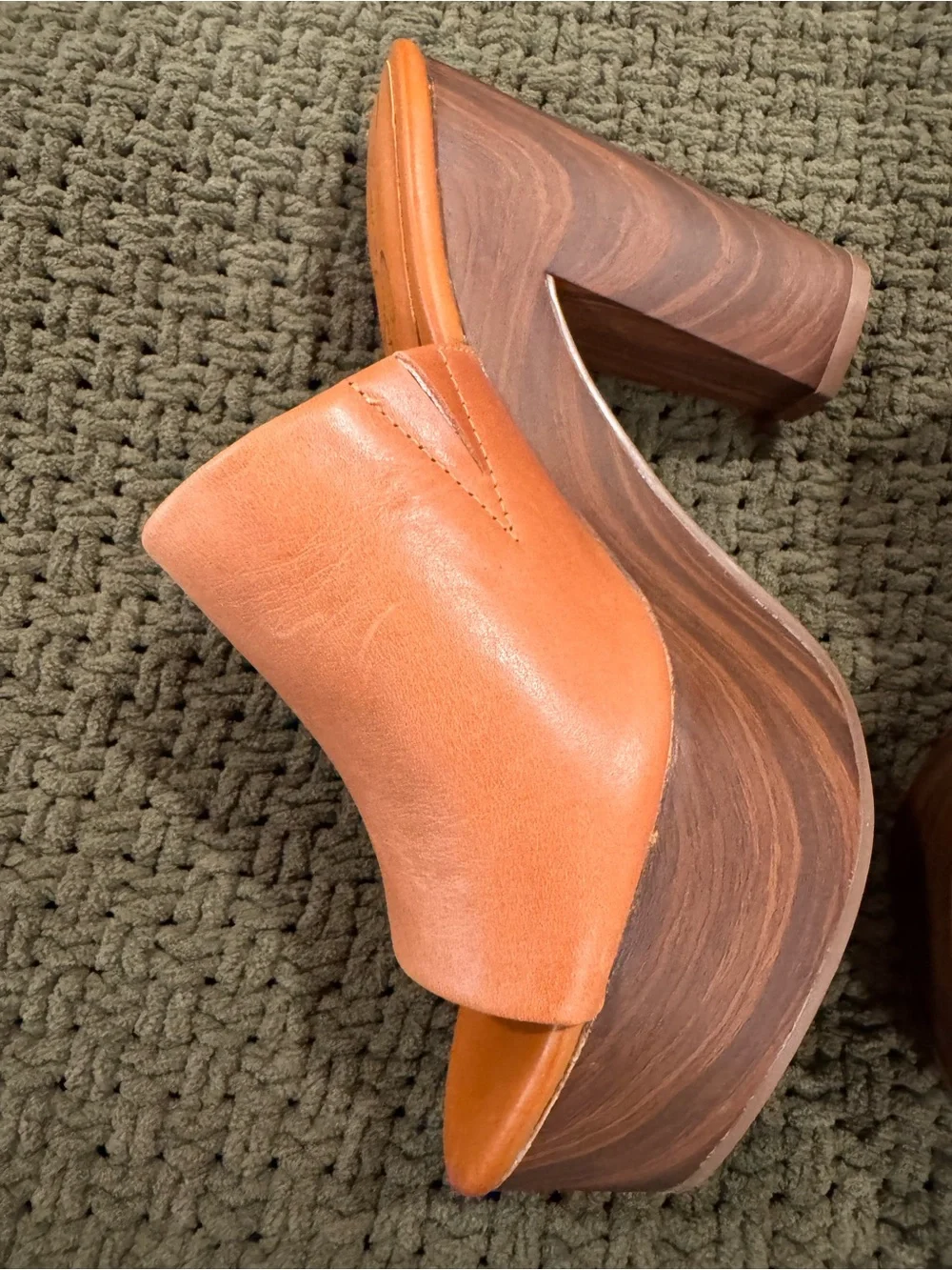 Jessica Simpson Platform Mule Heels with Wood-Effect Block Heel